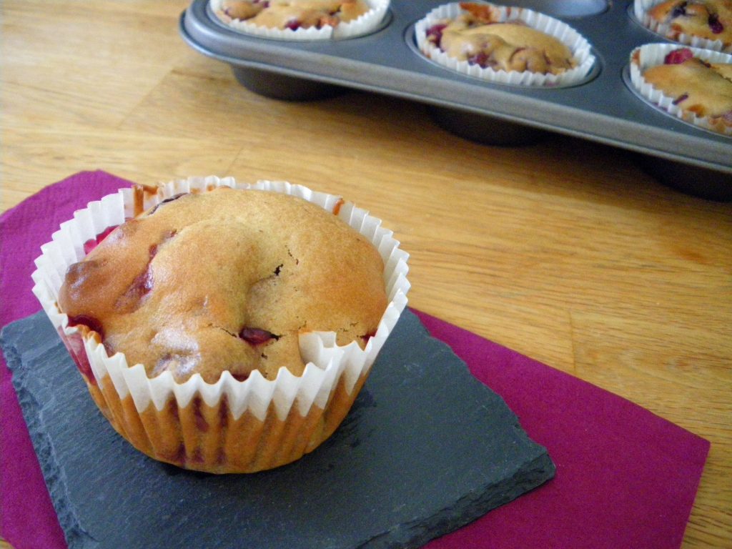 Rezepte - Muffins - Kirschen - Dinkel