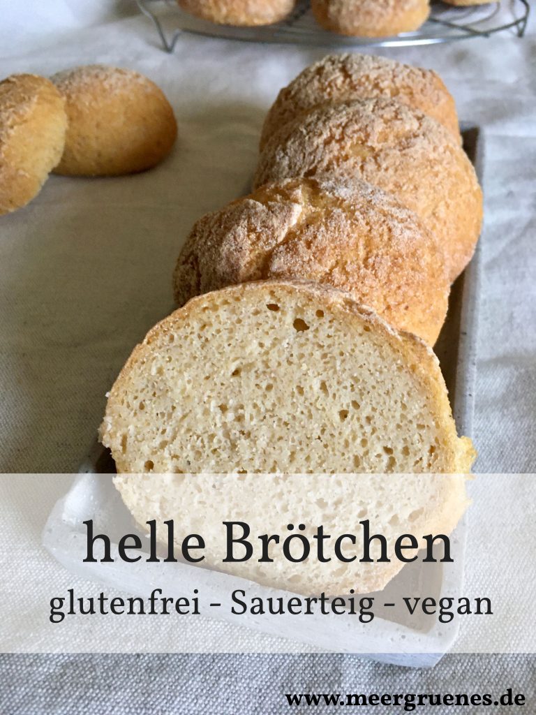 Rezept für helle Brötchen mit Sauerteig - glutenfrei - vegan - natürlich