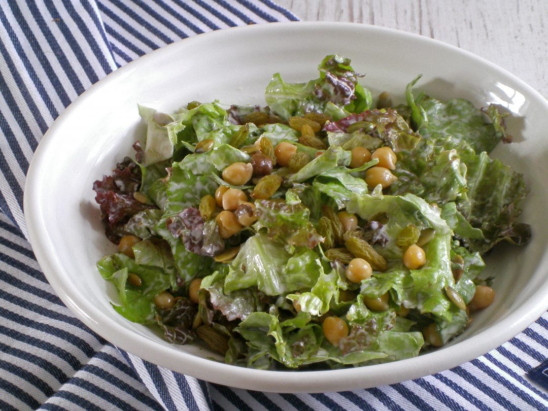 Rezepte - Salat - Mittagessen - Kichererbsensalat mit Rosinen - glutenfrei - vegan - kochen