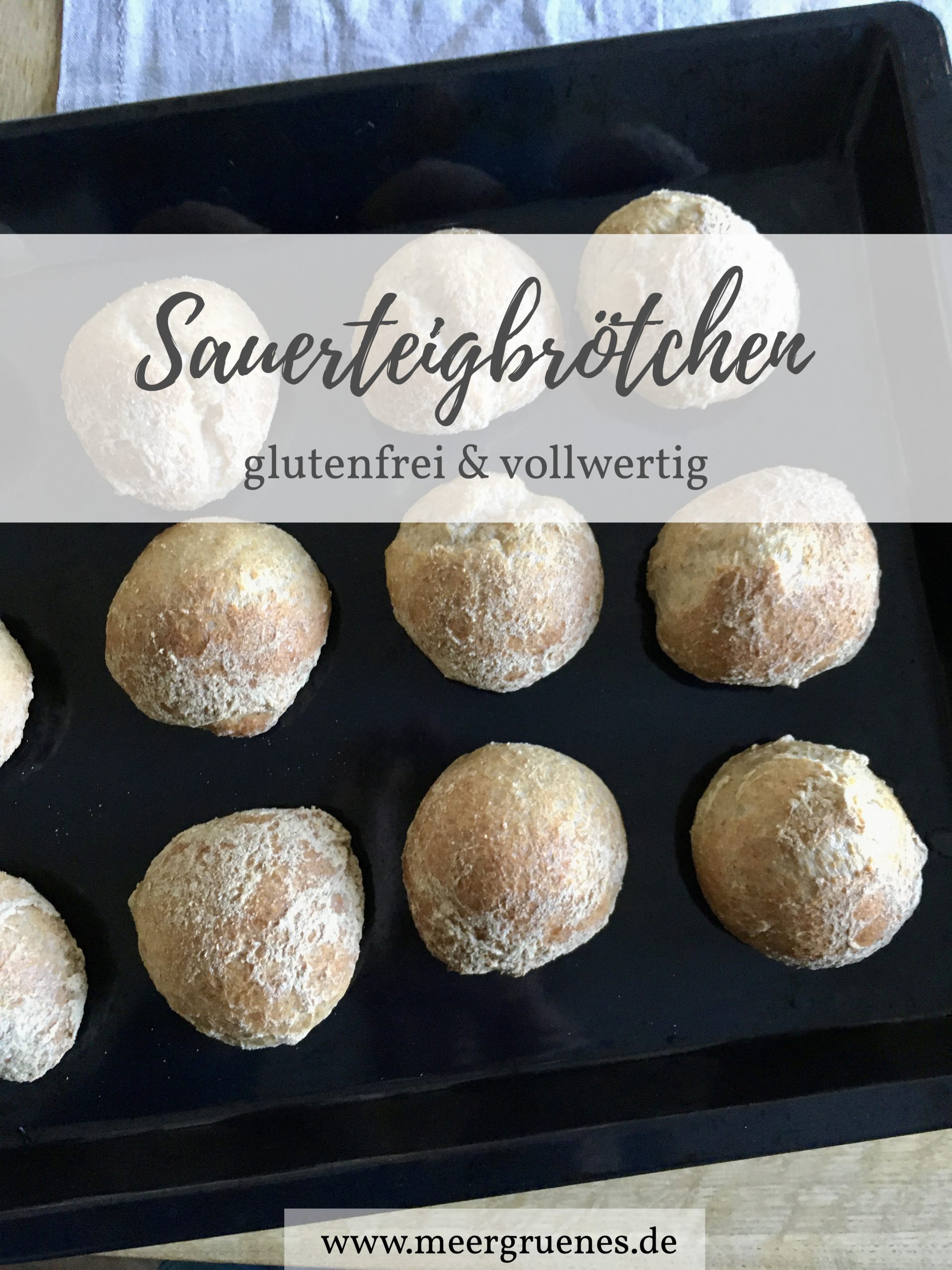 Rezept für Sauerteigbrötchen mit Übernachtgare - glutenfrei vegan vollwertig gesund backen